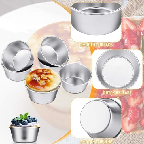 Geiserailie 10 Pcs Individual Flan Molds Egg Tart Molds