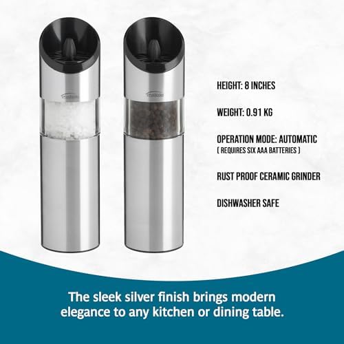 Trudeau Graviti Battery-Operated Salt & Pepper Mill Set