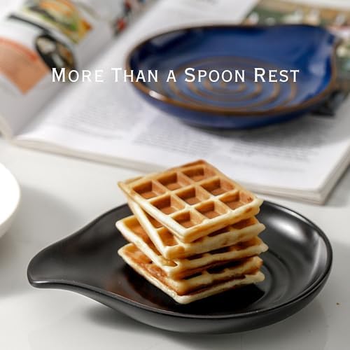 Spoon Rest for Stove Top, Ceramic Spoon Holder for Kitchen Counter