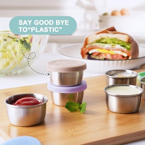 6x1.6 Oz Salad Dressing Containers To Go With Lids, Small Leakproof