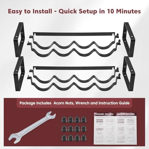 Stackable Wine Rack Countertop, 2 Tier 8 Bottle Wine Holder for