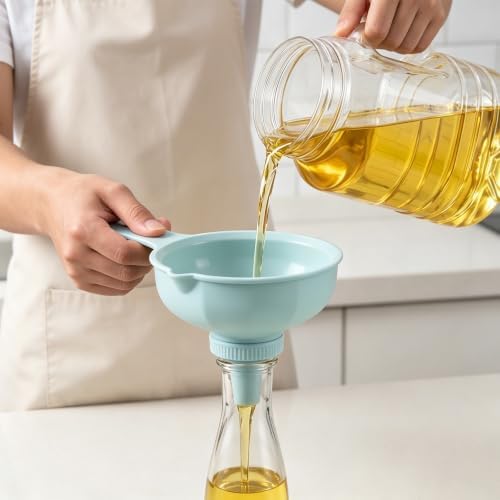 Wide Mouth Kitchen Funnel Set 7-in-1 Food Grade Plastic Canning