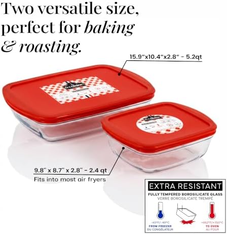 Ôcuisine Borosilicate Casserole Dish Set with Lid