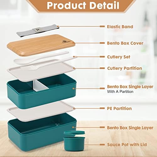 Sinnsally Bento Box Adult Lunch Box,Stackable Japanese Bento Lunch Box