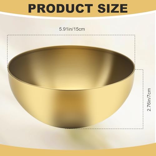 MDEOOSKY 15Pcs Gold Stainless Steel Mixing Bowls, 5.9 Inch Esthetician