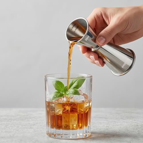 2 Pack Double Jigger for Bartending, 304 Stainless Steel 1oz/2oz