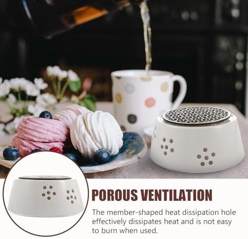 Ceramic Teapot Warmer White Zinc Alloy Base for Gentle Heat