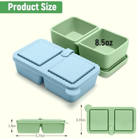 3Pack Silicone Snack Containers with Lids-Lightweight and