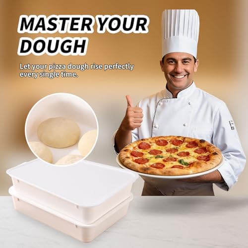 2 Pack Pizza Dough Proofing Box, Pizza Storage Container,Food Storage