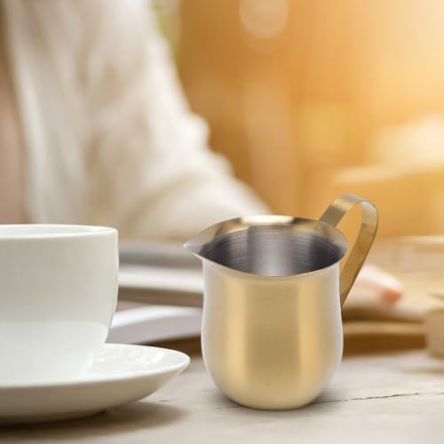 90ml/3oz 304 Stainless Steel Milk Frother Creamer Cup Gold Plated