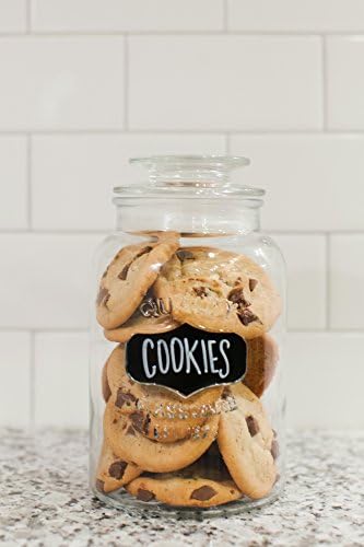 Kitchen Round Clear Glass Airtight Lids Chalkboard Canister Jar