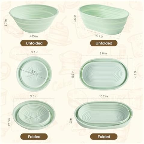 9PCS Sourdough Starter Kit Baking Supplies with Silicone Banneton