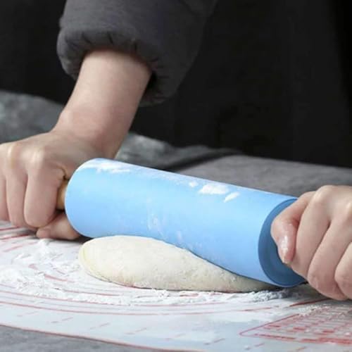 2pcs Silicone Rolling Pin for Baking, Anti-slip Dough Roller Tool