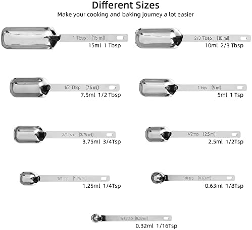 Measuring Cups and Spoons Set, 20-Piece 18/8 Stainless Steel Measuring