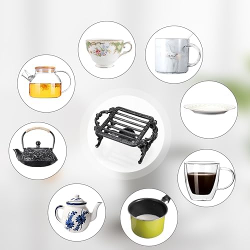 Sumnacon Tea Warmer Cast Iron Tea Pot Warmer with Tealight Candle