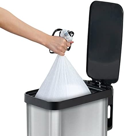 Glad Slim Trash Can, 12 Gallon, Stainless Steel