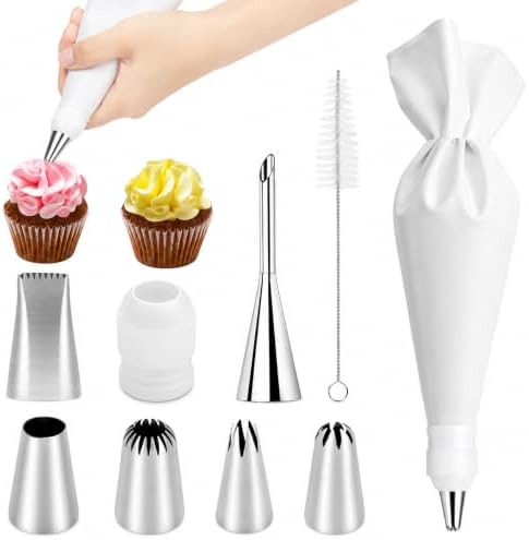 9 PCS Professional Cake Decorating Supplies Kit - Reusable Silicone