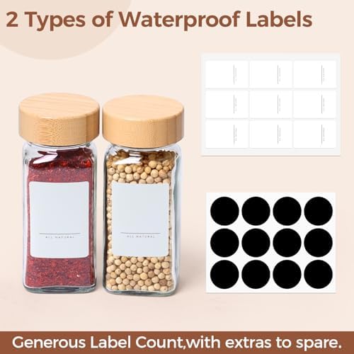 ComSaf Glass Spice Jars, 4 oz, 6-Pack