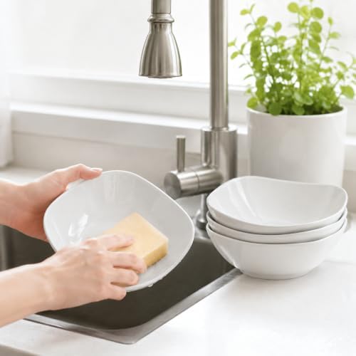 8’’ Porcelain Salad Bowls, Set of 4, 38 oz, Serving Bowls of Pasta