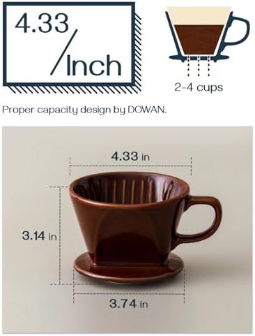 DOWAN Pour Over Coffee Dripper, Non Electric Pour Over Coffee Maker