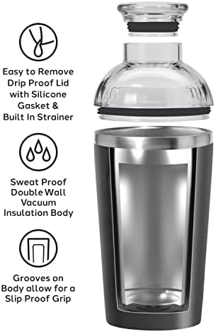 OGGI Groove Insulated Cocktail Shaker-17oz Double Wall Vacuum