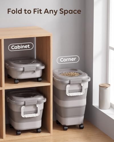 Collapsible Dog Food Container for 10-25 lbs, Airtight Storage Bin