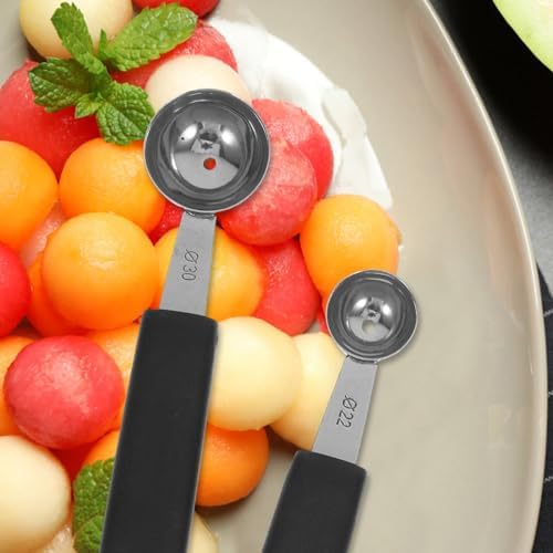 OUNONA 4pcs Stainless Steel Melon Baller Ice Cream Scoop Melon Ball
