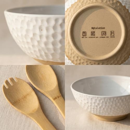 Large Ceramic Dinner Bowl - Handmade Salad Bowl Set, 58 oz. Dishwasher