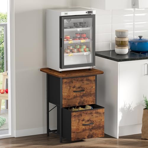 Snughome Mini Fridge Stand with Storage, Mini Fridge Cabinet Small