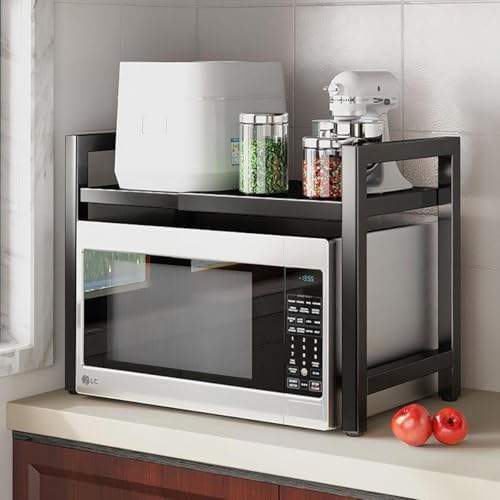 Expandable Microwave Oven Rack, Carbon Steel, 6 Hooks