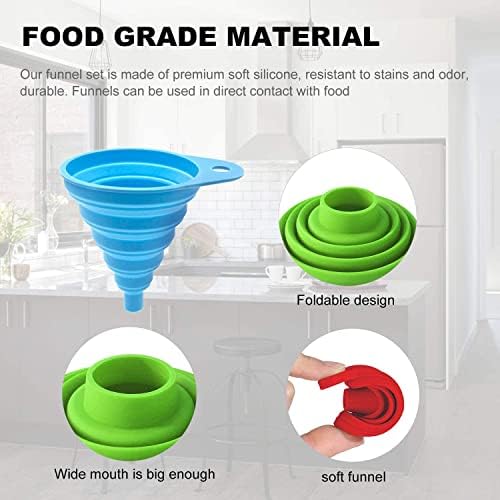 Kitchen Funnel Set of 3, Large Medium and Small, Kitchen Gadgets