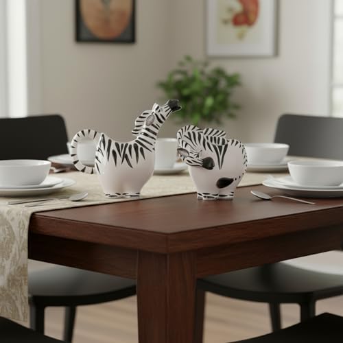 Blue Sky Ceramic 7.5" x 3.5" x 6.5" and 5.5" x 4.25" x 4.75" Zebra
