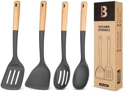 Badiano Silicone Cooking Utensils Set, Grey