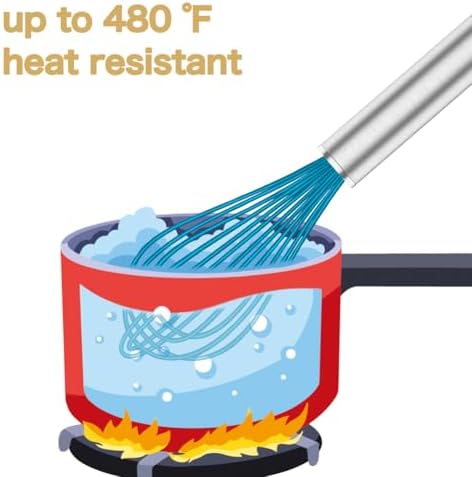 OYV Silicone Whisk,Heat Resistant 480°F Whisks For Cooking Non