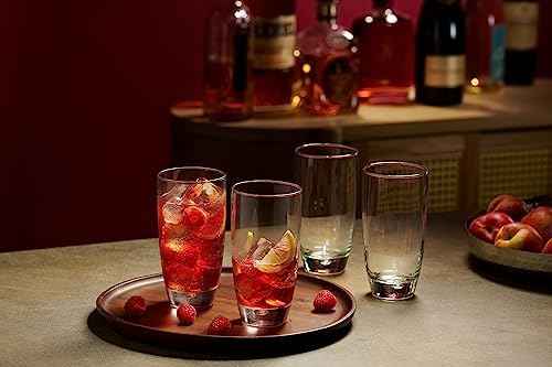 Glaver's Highball Glasses Set Of 4, 16 Oz. Drinking Glasses, Unique
