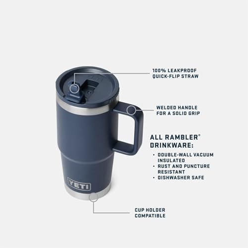 YETI Rambler 20 oz Travel Mug with Flip Straw Lid – Stainless Steel
