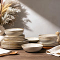 AmorArc Ceramic Dinnerware Sets for 6, 18Pcs Plates and Bowls Sets