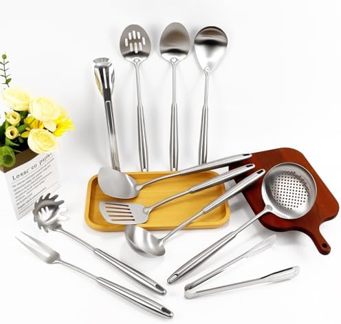 304 Stainless Steel Cooking Utensils Set, 11PCS Stainless Steel
