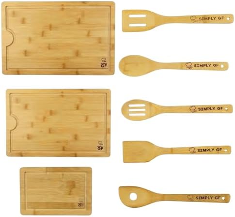 8-Piece Bamboo Cutting Board & Utensil Set with 29-Piece Gluten-Free