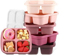 Honeydak 5 Pack 4-Compartment Lunch Box, Rose Red Ombre