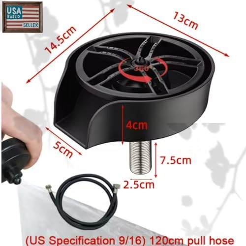 2 in1 Glass Rinser for Kitchen Sink, Stainless Steel Cup Cleaner