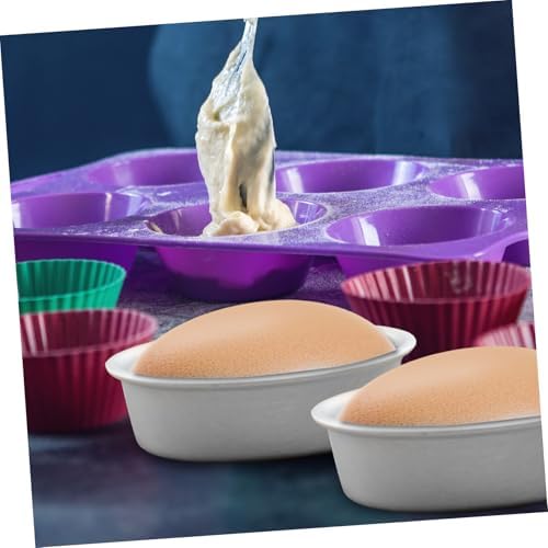 Hemoton 10-piece Oval Cake Mold Set Mini Oval Cheesecake Pans Baking