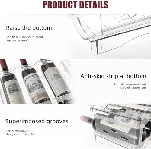 Wine Rack for Countertop, Fridge, Inside Cabinet, 2 Tier Plastic