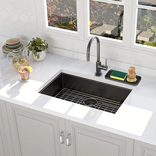 Kitchen Silicone Sink Organizer Tray, Sponge Holder for Sink