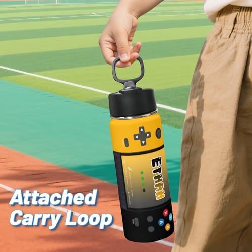 Personalized Game Water Bottle for Boys, 18oz