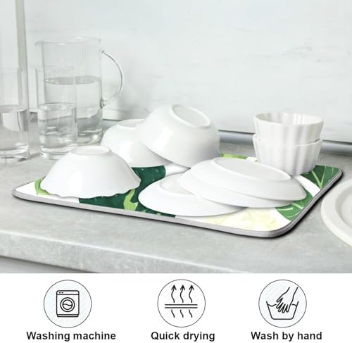 OTVEE Vegetable Garden Art Dish Drying Mat for Kitchen Counter