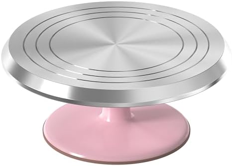 Riccle 12 Inch Pink Aluminum Alloy Revolving Cake Stand