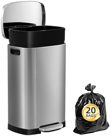 KdbK 13 Gallon Stainless Steel Kitchen Trash Can