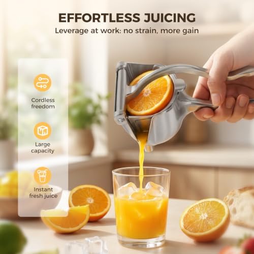 Manual Juicer Hand Press with Ergonomic Heavy Duty Handle - Pour Spout