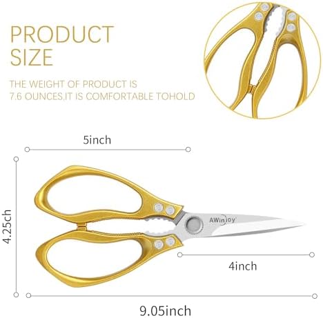 Heavy Duty Sharp Kitchen Scissors, Multipurpose Cutting Scissors for